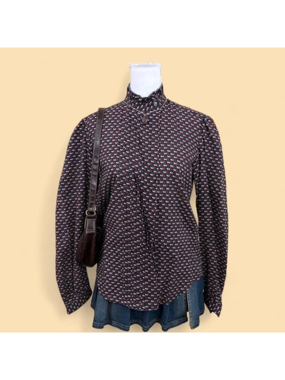 70s retro prairie button up shirt